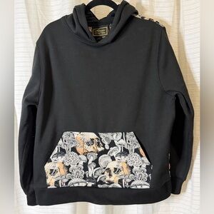 Massive Luxury Edition hoodie unisex large skull mushroom floral black streetwea